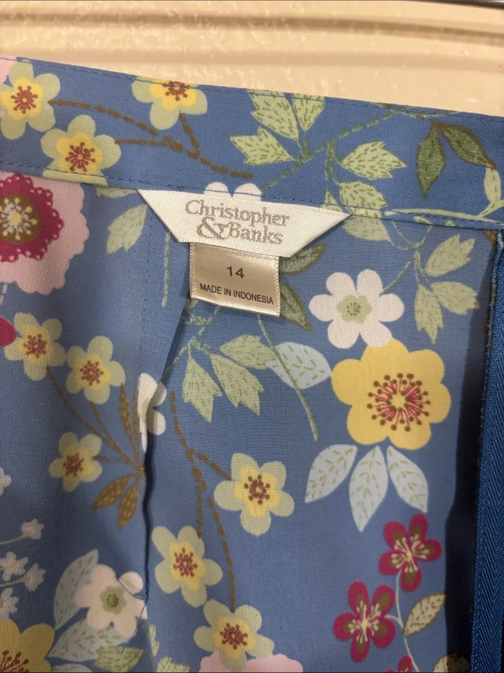 Vintage 2003 Christopher & Banks Floral Skirt Size 14